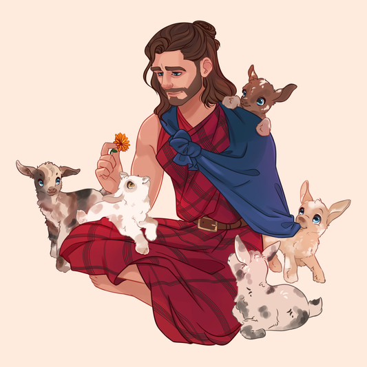A Man and His Goats Sticker