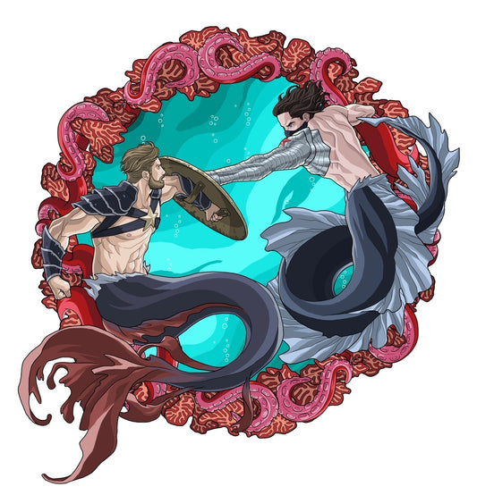 Mermaid Battle Sticker